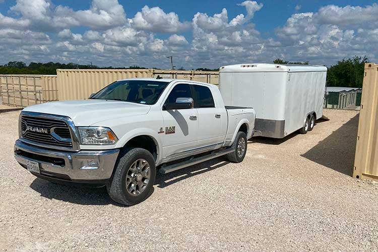 moving truck at a storage facility