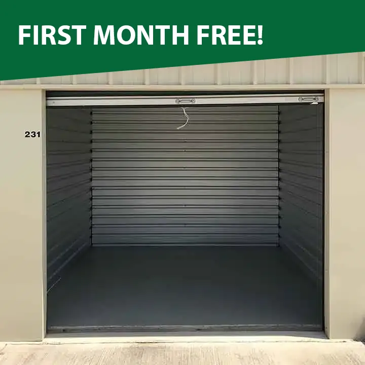 storage unit with open door