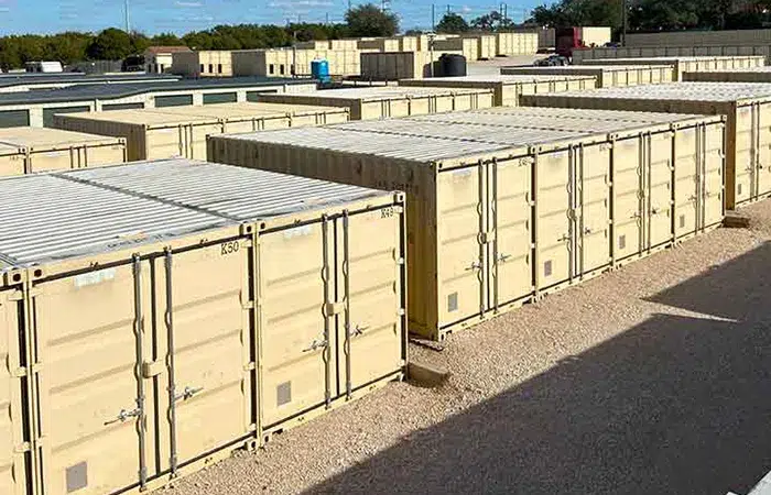 containerized storage units at a self storage facility